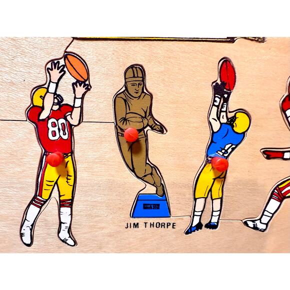 Vintage Posen football hall of fame peg puzzle features Jim Thorpe - Picture 3 of 6
